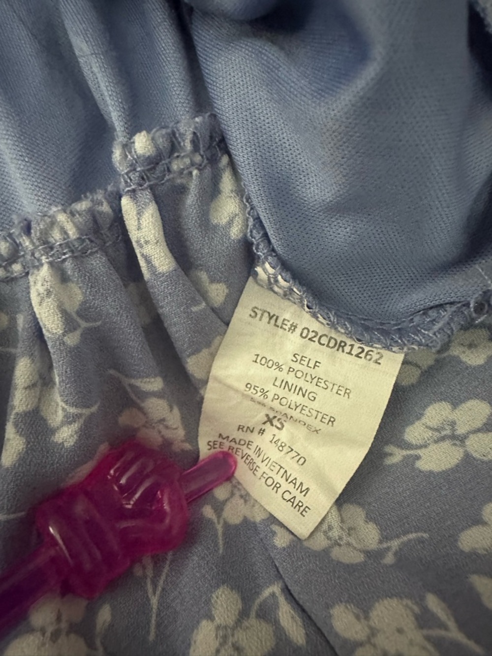 Sienna Sky Blue Floral V-Neck Tie-Waist Mini Dress - Picture 7 of 11